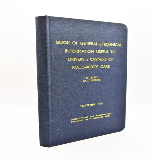 Book of General & Technical Information 40-50HP six cylinders (November 1920)